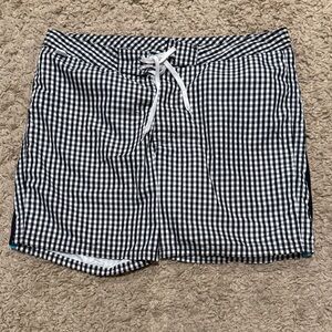 Sundek Men’s Swim Shorts Trunks Black & White Gingham with blue trim 36 Waist